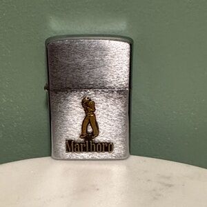 Rare Marlboro Silver Lighter with Gold Emblem